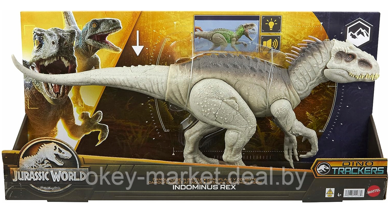 Фигурка динозавра Jurassic World Индоминус Рекс HNT63 свет + звук