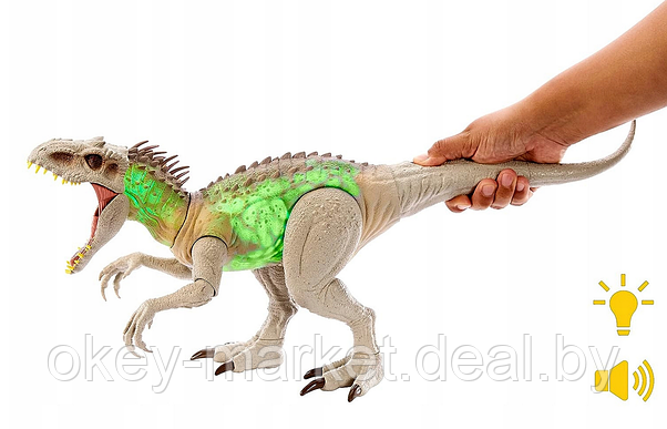 Фигурка динозавра Jurassic World Индоминус Рекс HNT63 свет + звук, фото 2