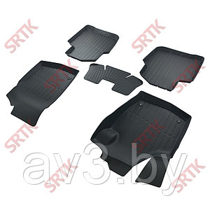 Коврики в салон SRTK 3D-форма PREMIUM Skoda Rapid (2012-2022) / VW Polo лифтбек 2020- / Seat Toledo