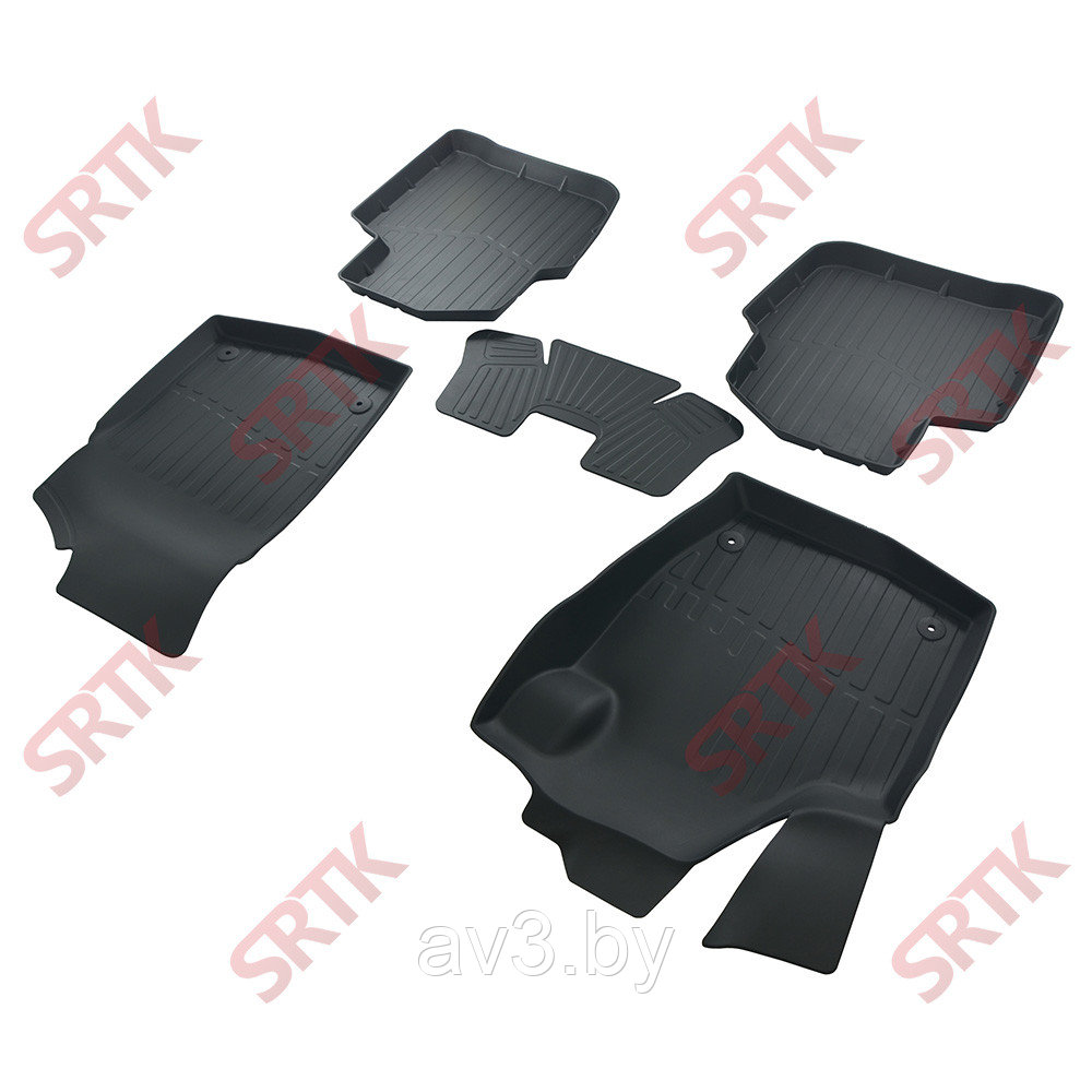 Коврики в салон SRTK 3D-форма PREMIUM Skoda Rapid (2012-2022) / VW Polo лифтбек 2020- / Seat Toledo - фото 1 - id-p92693113