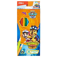 Цветные карандаши Deli "Paw Patrol Dino", 12 штук