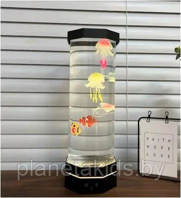 Светильник ночник водный Аквариум с плавающими рыбками с пультом управления - фото 5 - id-p219664416