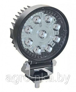 Фара рабочая LED 27W/30 (9x3W) 3100 lm (spotlight - узкий луч) круглый корпус - фото 1 - id-p180537898