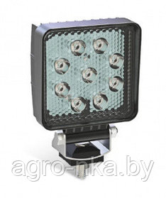 Фара рабочая LED 27W/30⁰ (9x3W) 3100 lm (spotlight - узкий луч) квадратный корпус