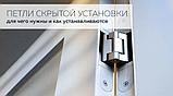 Петля скрытая C128-110 SC мат хром ARNILUX (ArniLux). Петли скрытого монтажа, фото 3