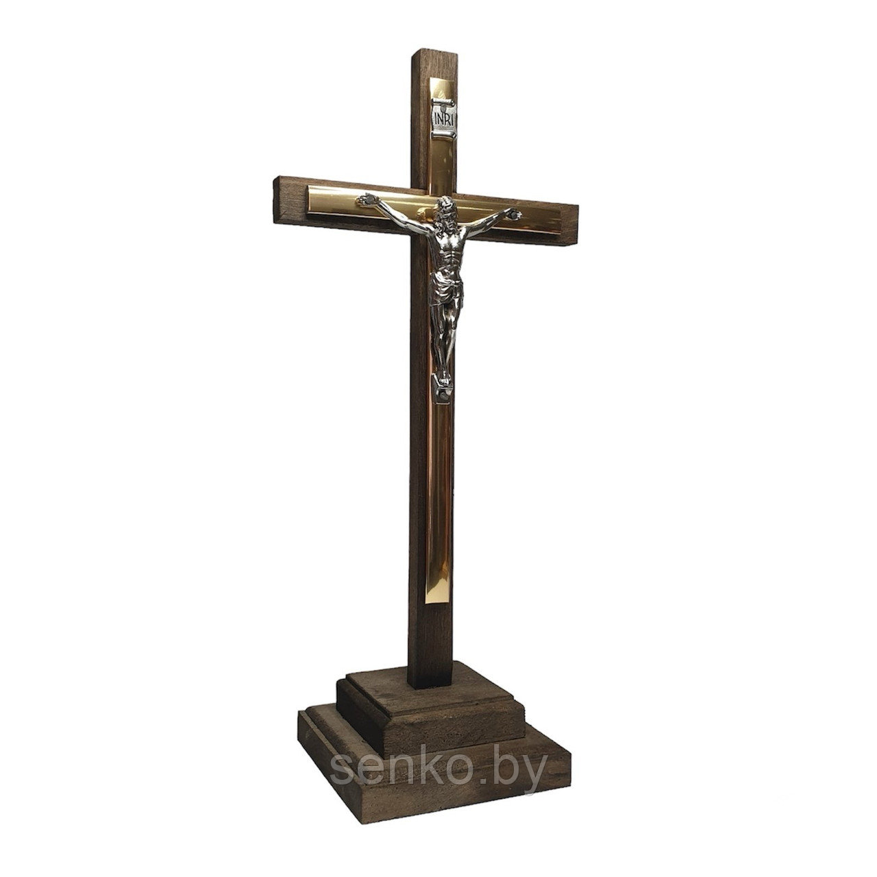 Крест деревянный на подставке 32 см - фото 1 - id-p219668007