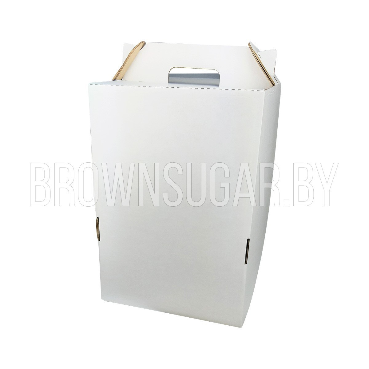 Коробка - чемодан для торта Белая (Беларусь, 360х360х450 мм)