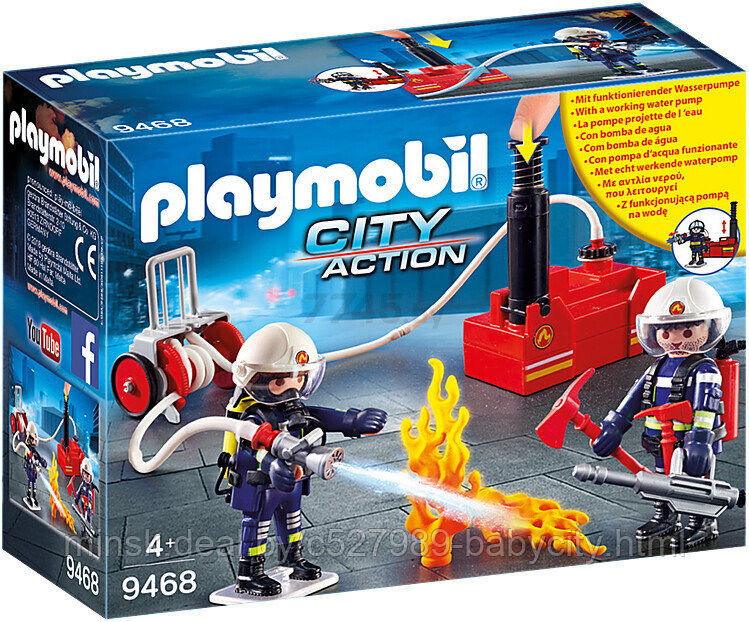 Иг­ро­вой набор машинки «Playmobil» По­жар­ные с во­дя­ным на­сосом - фото 2 - id-p219668360