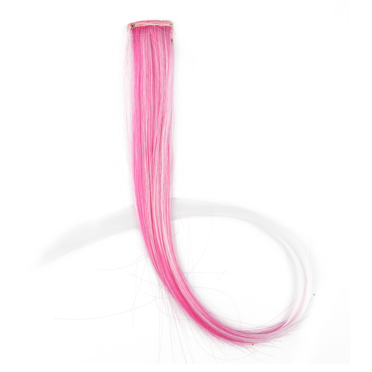 Цветная прядь для волос Двухцветная, на заколке, 5,5 гр, ярко-розовый/белый, 50х3,3 см (арт.6245534) - фото 3 - id-p219669180