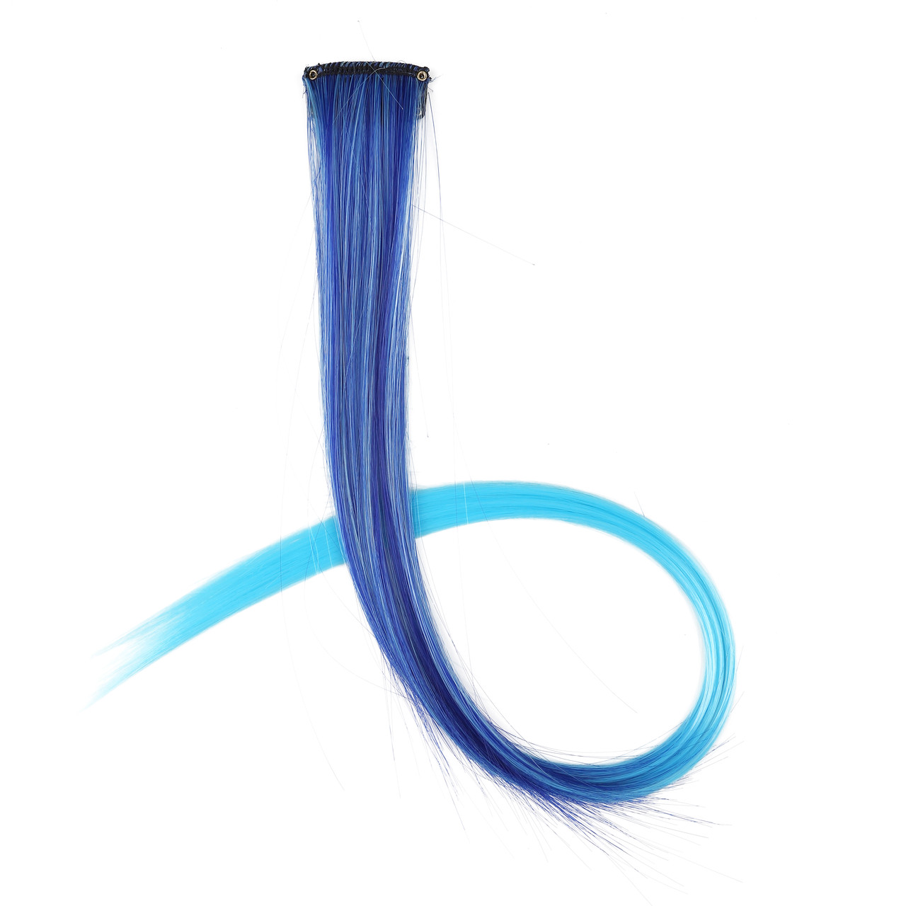 Цветная прядь для волос Двухцветная, на заколке, 5,5 гр, синий/голубой, 50х3,3 см (арт.6245531) - фото 3 - id-p219669198
