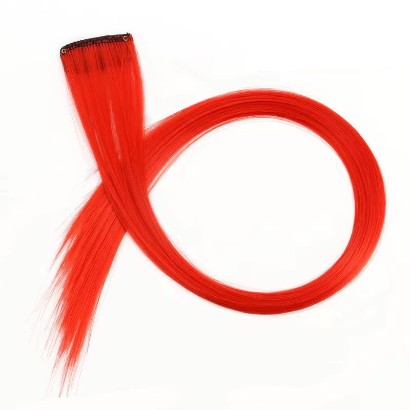 Цветная прядь для волос Красная, на заколке, 5 гр, 50х3,3 см, 2 шт (арт.6245515) - фото 4 - id-p219669217