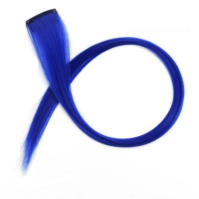 Цветная прядь для волос Синяя, на заколке, 5 гр, 50х3,3 см, 2 шт (арт.6245520) - фото 3 - id-p219669232