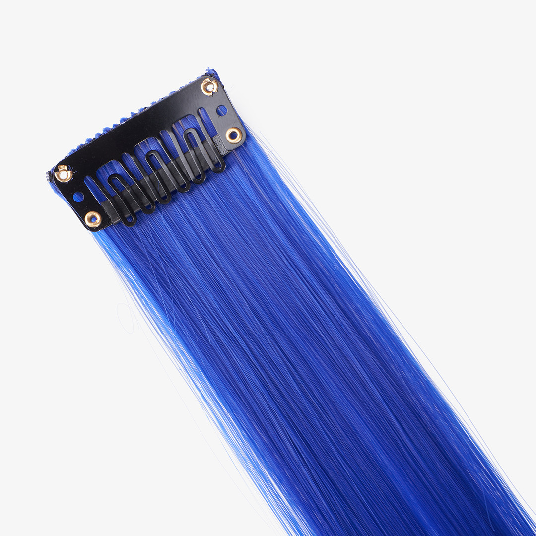 Цветная прядь для волос Синяя, на заколке, 5 гр, 50х3,3 см, 2 шт (арт.6245520)