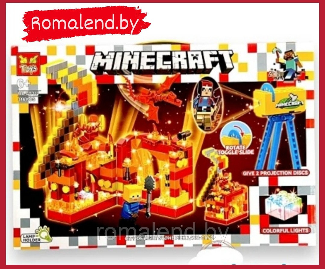 Детский конструктор Minecraft Нападение на крепость Майнкрафт GT-111 серия my world аналог лего lego LED
