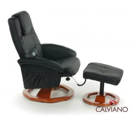 TV-кресло Calviano 92 с пуфом (черное, массаж) - фото 1 - id-p219669496