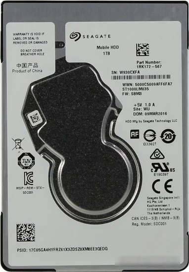 Жесткий диск Seagate Mobile HDD 1TB [ST1000LM035] - фото 1 - id-p219669868