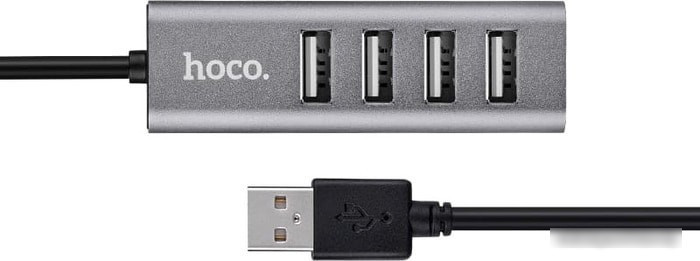 USB-хаб Hoco HB1 (серый) - фото 2 - id-p219670081