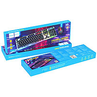 Комплект клавиатура и мышь Hoco GM18, игровой, проводной, мембранный, 1000 dpi, чёрный