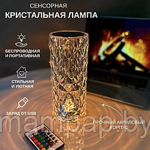 Настольная USB лампа - ночник Rose Diamond table lamp (16 цветов, пульт ДУ)+ подарок