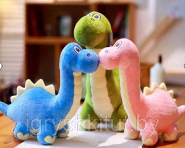 Мягкая игрушка Динозавр, разные цвета, 30 см - фото 1 - id-p219671043