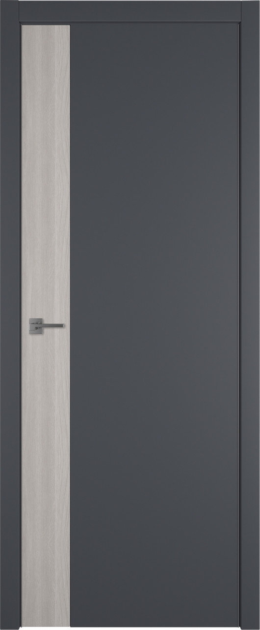 Межкомнатная дверь Urban  V  цвет Onyx  вставка Stone Oak   кромка Silver Edge