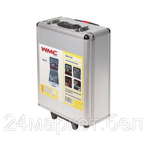 WMC TOOLS Набор инструментов 186пр. 1/4" 1/2" (6-гр.) (4-30мм) "Дорожный кейс" WMC TOOLS WMC186, фото 2