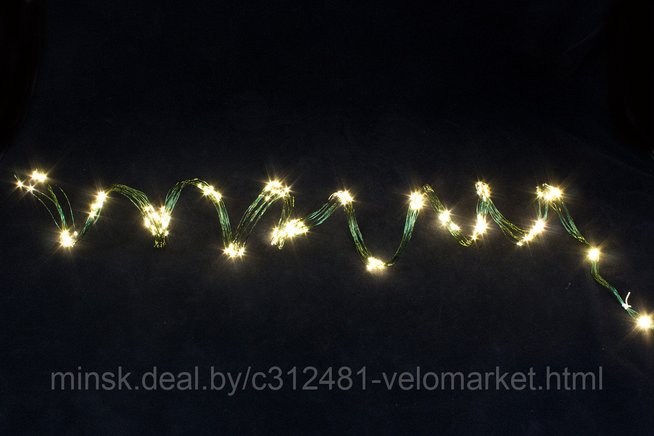 ЭЛЕКТРОГИРЛЯНДА НИТЬ-РОСА 200 LED, ТЕПЛО-БЕЛЫЙ, 10*2М, ПР-ЗЕЛ, Ш.П. 2,5 М, IP 20 - фото 2 - id-p219675368