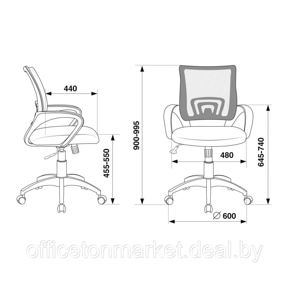 Кресло для персонала Бюрократ "CH-695N/BLACK", ткань, пластик, серый - фото 6 - id-p219668340