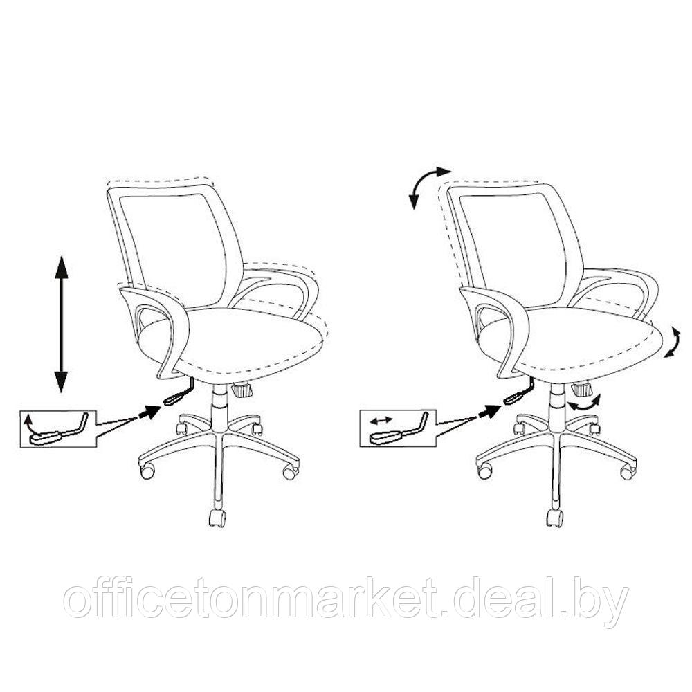 Кресло для персонала Бюрократ "CH-695N/BLACK", ткань, пластик, серый - фото 7 - id-p219668340