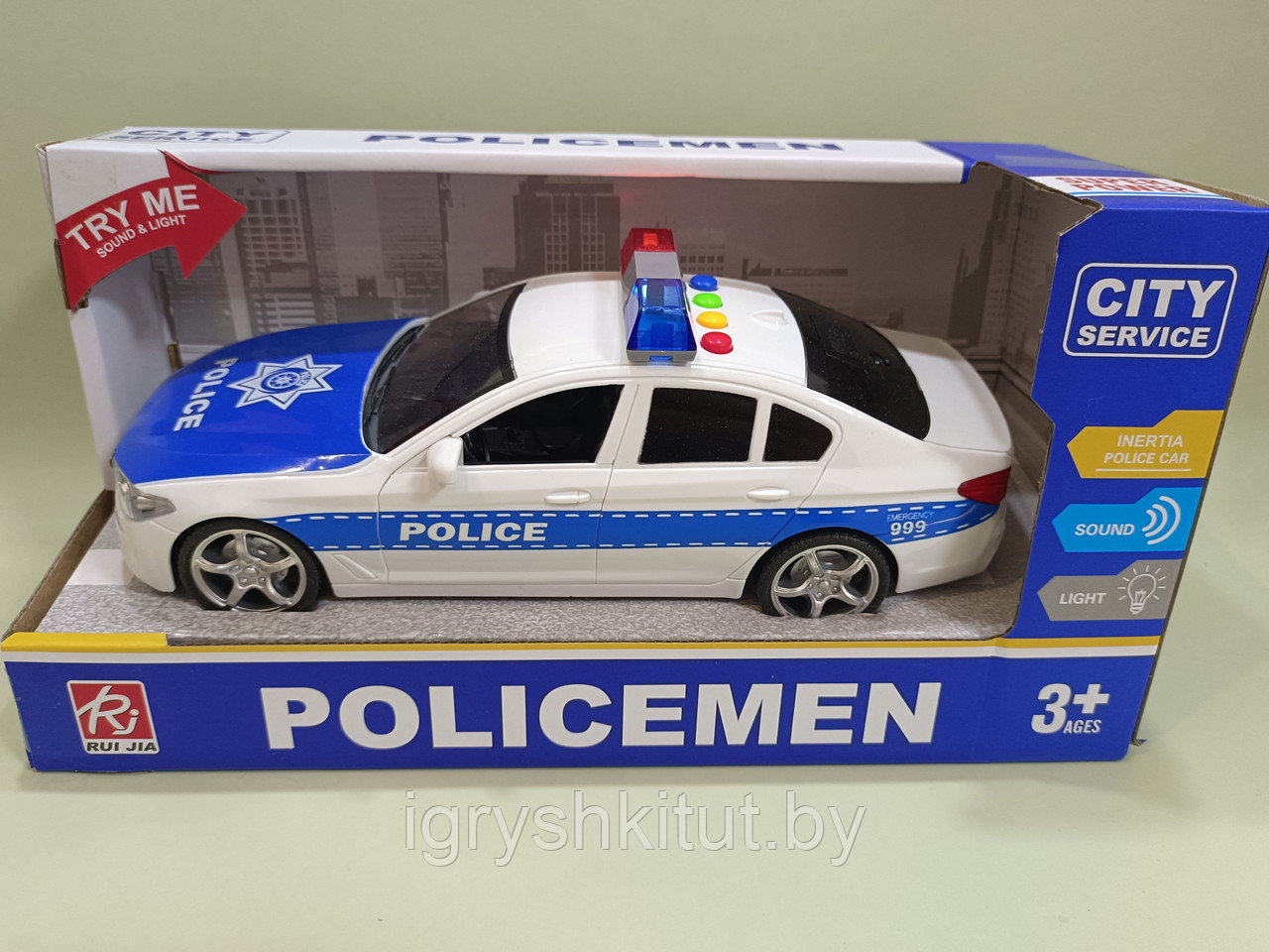 Инерционная полицейская машина (свет и звук) - фото 4 - id-p219535741