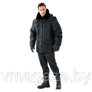 Куртка утепленная зимняя охранника Защита (цвет черный)