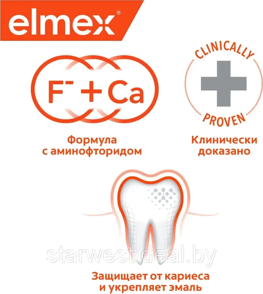 Elmex Caries Protection Whitening 75 мл Зубная паста отбеливающая для ежедневного применения - фото 5 - id-p219678156