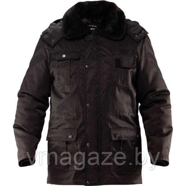 Куртка утепленная зимняя охранника Защита (цвет черный) - фото 2 - id-p219678305