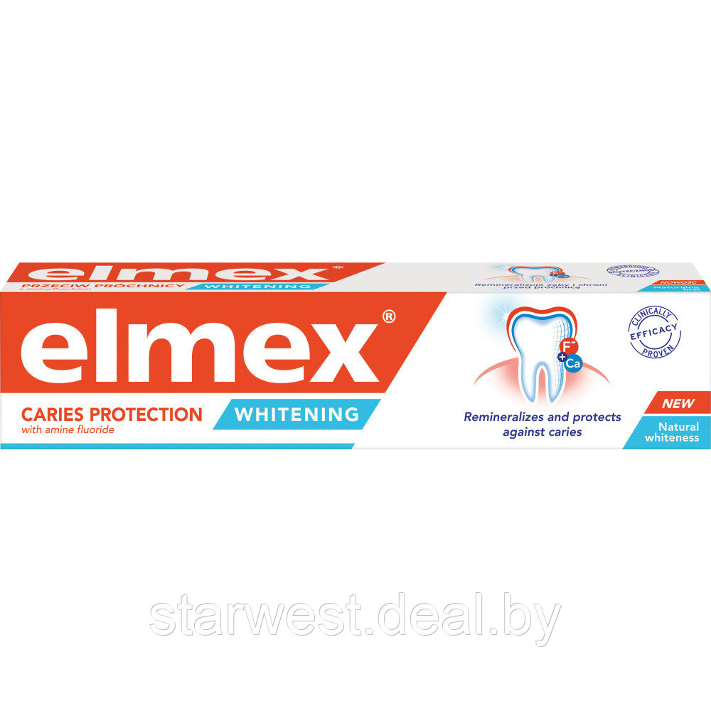 Elmex Caries Protection Whitening 75 мл Зубная паста отбеливающая для ежедневного применения - фото 3 - id-p219678156