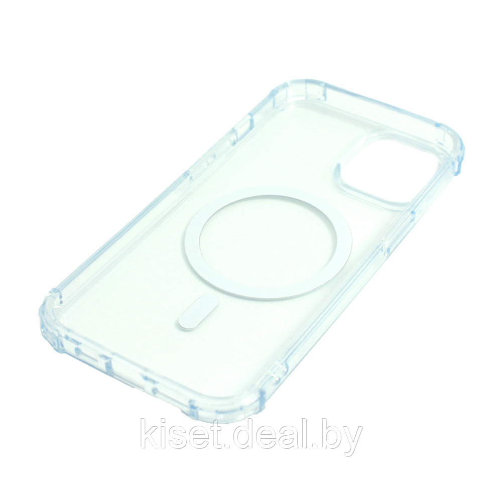 Силиконовый чехол противоударный iPAKY MagSafe для iPhone 15 прозрачный усиленные углы - фото 2 - id-p219676091