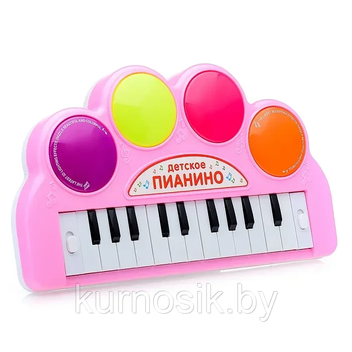 Детское пианино для малышей Е-нотка, розовый, 9029 - фото 2 - id-p219678472