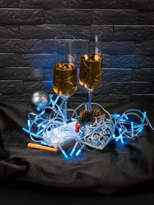 Бокалы для вина и коктейлей Фужеры для шампанского стекло на ножке Подарочный винный новогодний набор 6 штук - фото 4 - id-p219679076