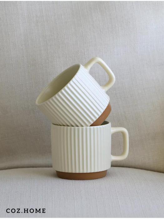 Кружки для чая кофе керамические чашки кофейные чайные бежевые красивый подарочный набор 2 штуки в подарок - фото 9 - id-p219682448