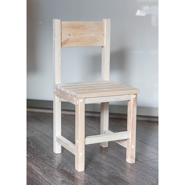 Детский деревянный стульчик арт. SDRN-34 (БОЛЬШОЙ). Высота до сиденья 34 см. Цвет натуральное дерево. - фото 1 - id-p153459533