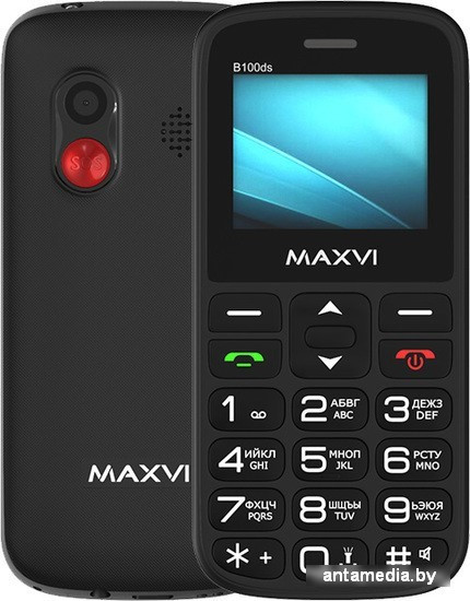 Кнопочный телефон Maxvi B100ds (черный) - фото 1 - id-p219684562