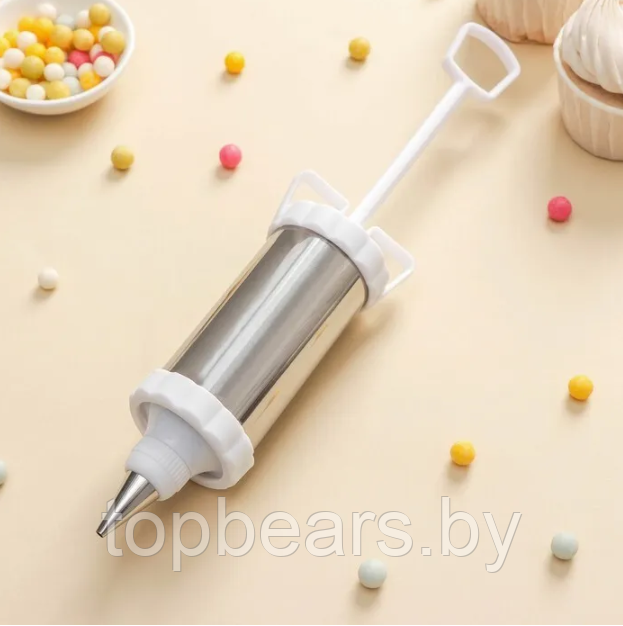 Шприц кондитерский металлический Bakery Tools, 4 насадки и ножик - фото 8 - id-p219685045