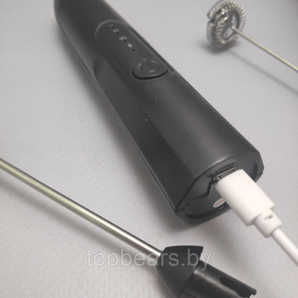 Капучинатор электрический USB Speed Adjustable Milk Frother 3 режима скорости, 2 насадки) - фото 8 - id-p219684690