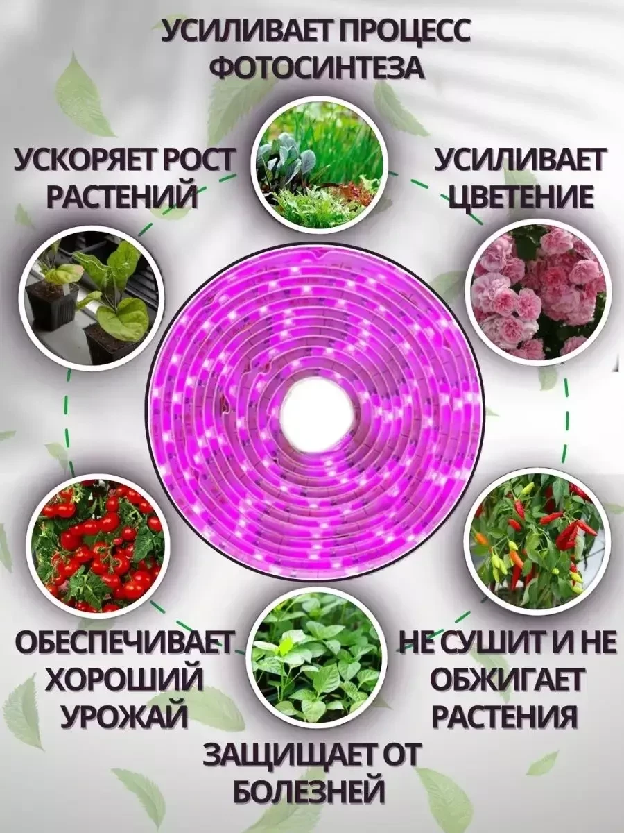 Фитолента для рассады / подсветка-фитосвет для растений (5 метров) - фото 8 - id-p219684727
