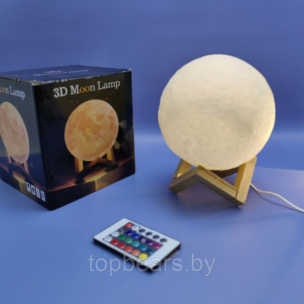 Лампа ночник Moon Lamp Humidifier с пультом управления / Луна объемная - фото 2 - id-p219684694
