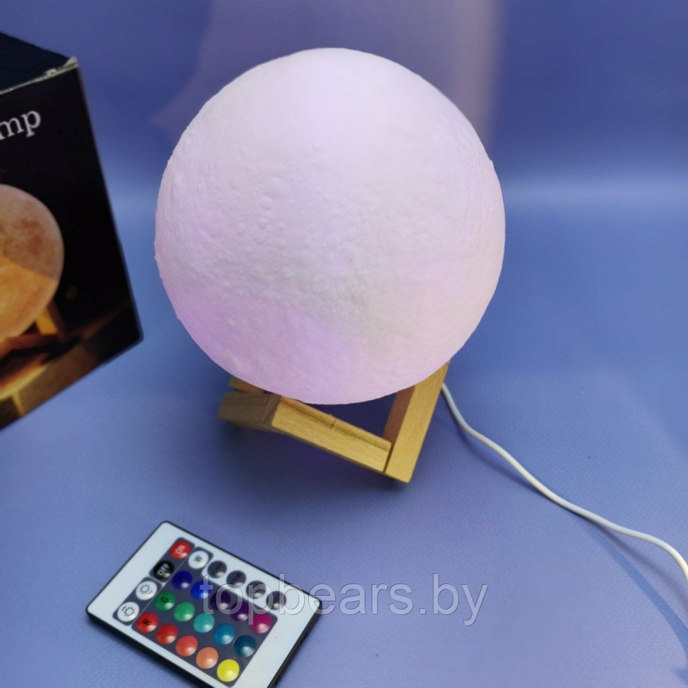 Лампа ночник Moon Lamp Humidifier с пультом управления / Луна объемная - фото 3 - id-p219684694