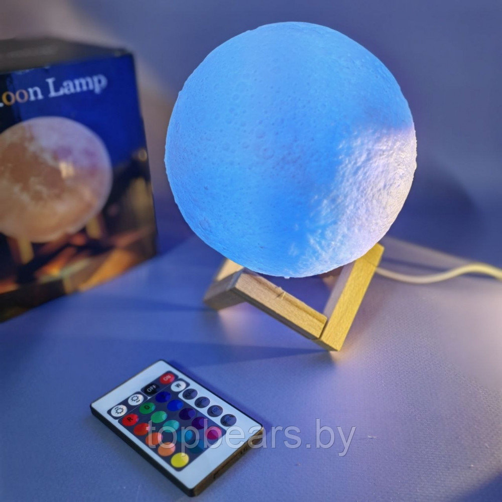 Лампа ночник Moon Lamp Humidifier с пультом управления / Луна объемная - фото 4 - id-p219684694