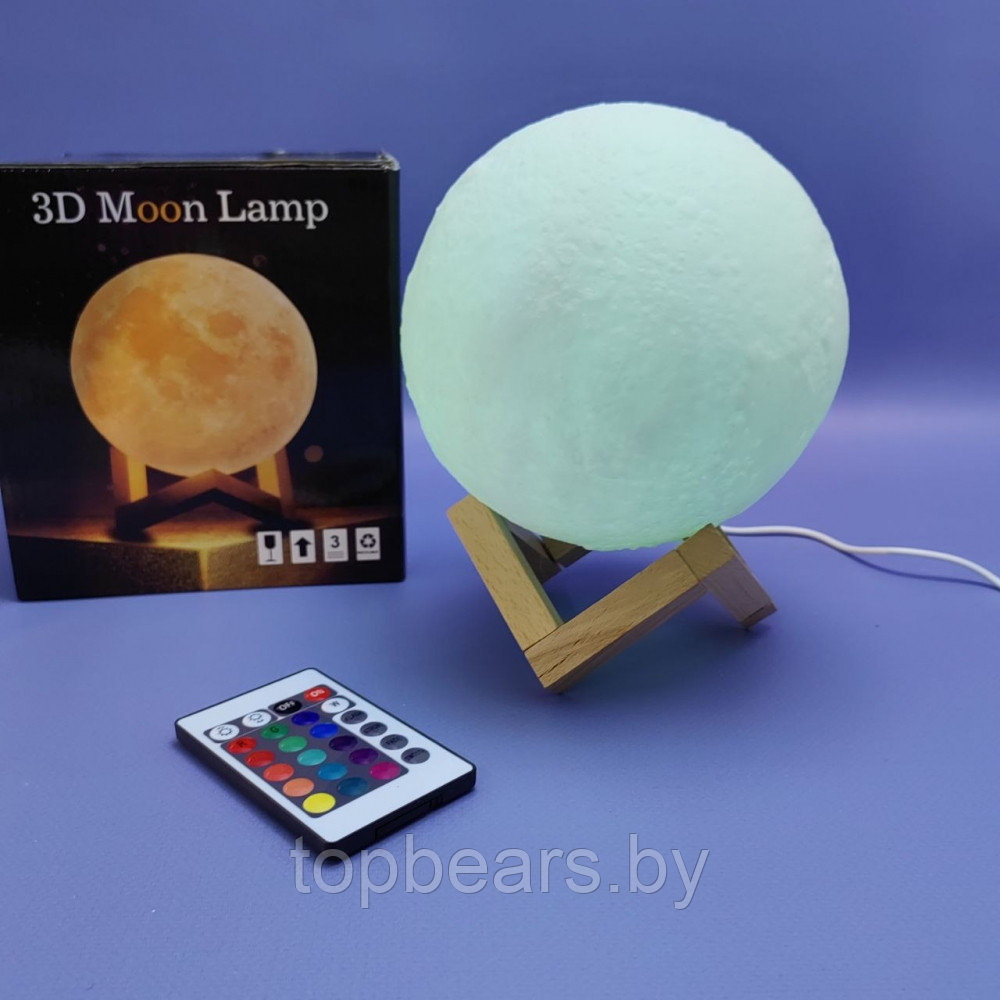 Лампа ночник Moon Lamp Humidifier с пультом управления / Луна объемная - фото 8 - id-p219684694