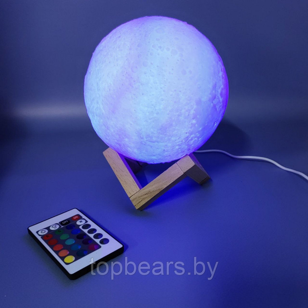 Лампа ночник Moon Lamp Humidifier с пультом управления / Луна объемная - фото 9 - id-p219684694