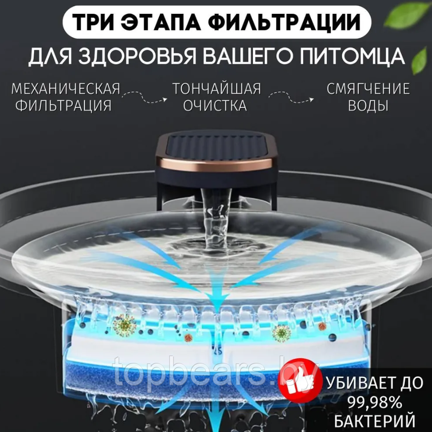 Автоматическая поилка для кошек и собак Pet Water Dispenser 2118 (емкость 3 л) Белая - фото 10 - id-p219630144