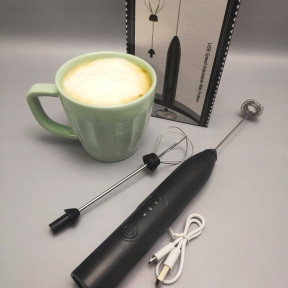 Капучинатор электрический USB Speed Adjustable Milk Frother 3 режима скорости, 2 насадки) - фото 1 - id-p219685104